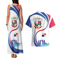 Panama Independence Day Couples Matching Tank Maxi Dress and Hawaiian Shirt Coat of Arms and Freedom - Wonder Print Shop