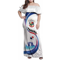 Panama Independence Day Family Matching Off Shoulder Maxi Dress and Hawaiian Shirt Coat of Arms and Freedom - Wonder Print Shop