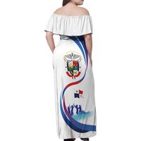 Panama Independence Day Family Matching Off Shoulder Maxi Dress and Hawaiian Shirt Coat of Arms and Freedom - Wonder Print Shop