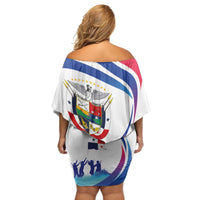 Panama Independence Day Family Matching Off Shoulder Short Dress and Hawaiian Shirt Coat of Arms and Freedom - Wonder Print Shop