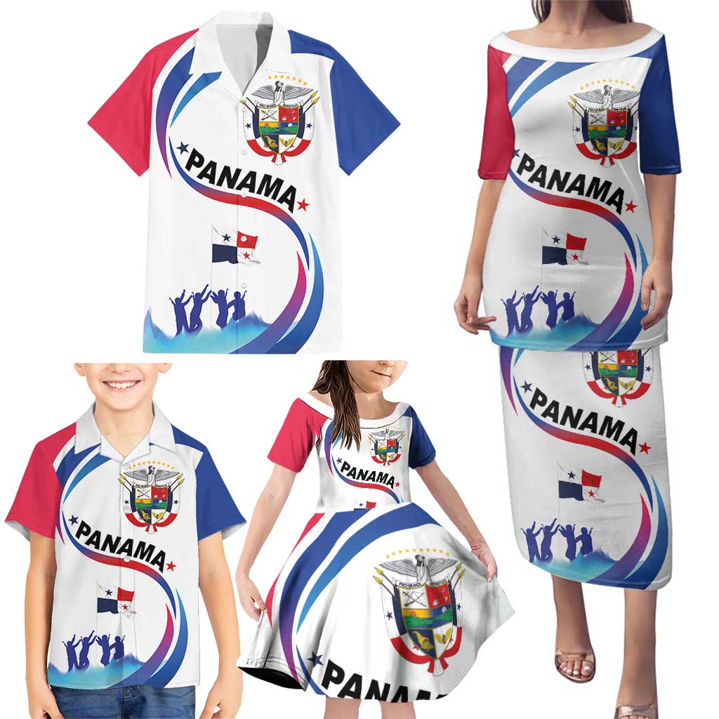 Panama Independence Day Family Matching Puletasi and Hawaiian Shirt Coat of Arms and Freedom - Wonder Print Shop