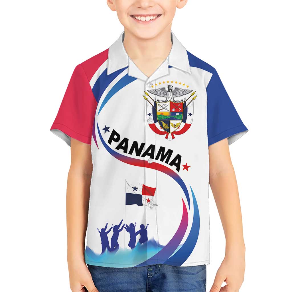 Panama Independence Day Kid Hawaiian Shirt Coat of Arms and Freedom - Wonder Print Shop