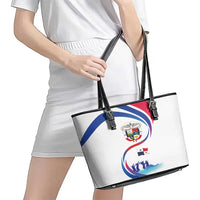Panama Independence Day Leather Tote Bag Coat of Arms and Freedom - Wonder Print Shop