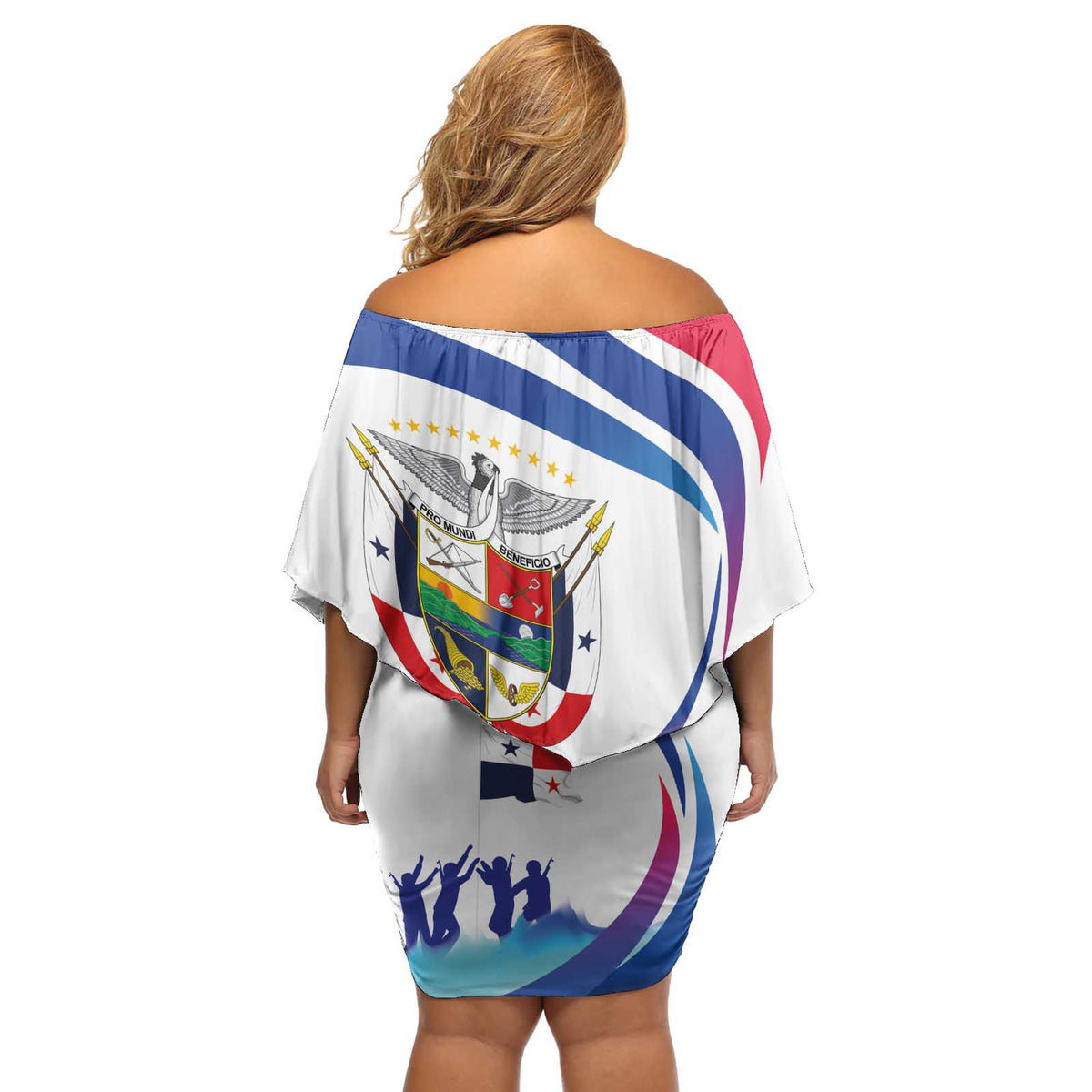 Panama Independence Day Off Shoulder Short Dress Coat of Arms and Freedom - Wonder Print Shop