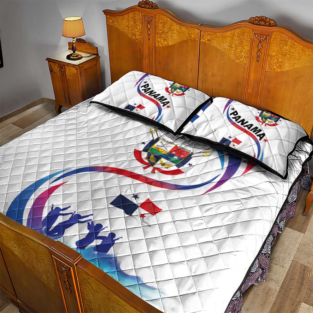 Panama Independence Day Quilt Bed Set Coat of Arms and Freedom - Wonder Print Shop