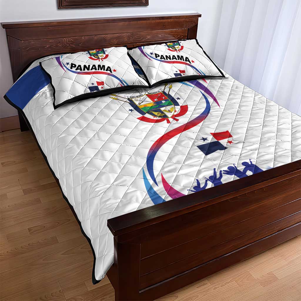 Panama Independence Day Quilt Bed Set Coat of Arms and Freedom - Wonder Print Shop