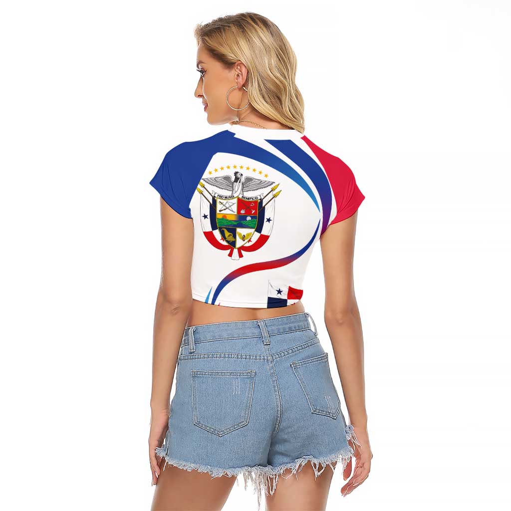 Panama Independence Day Raglan Cropped T Shirt Coat of Arms and Freedom - Wonder Print Shop