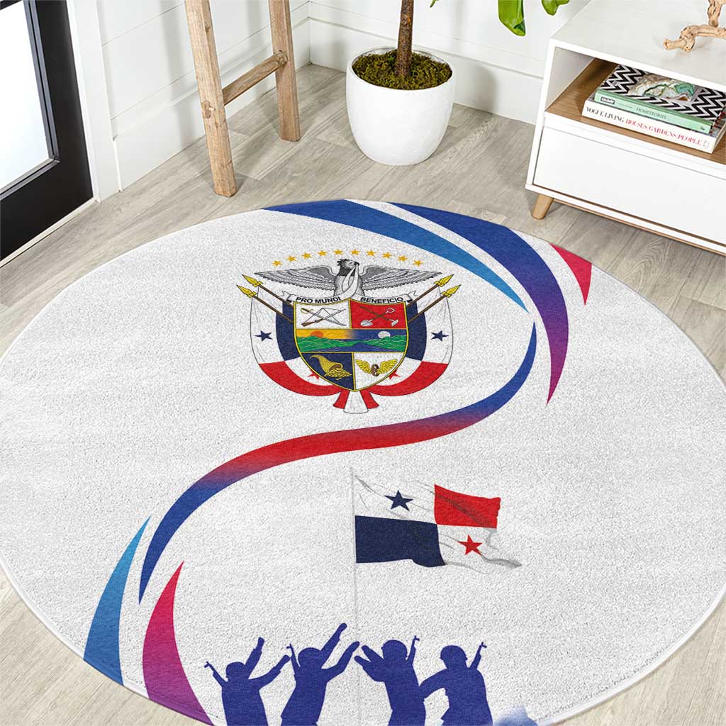 Panama Independence Day Round Carpet Coat of Arms and Freedom