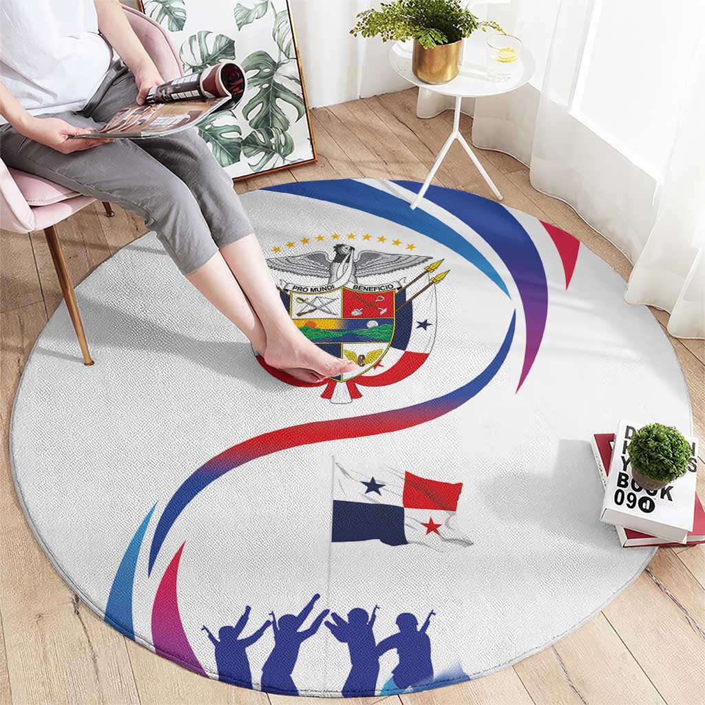Panama Independence Day Round Carpet Coat of Arms and Freedom