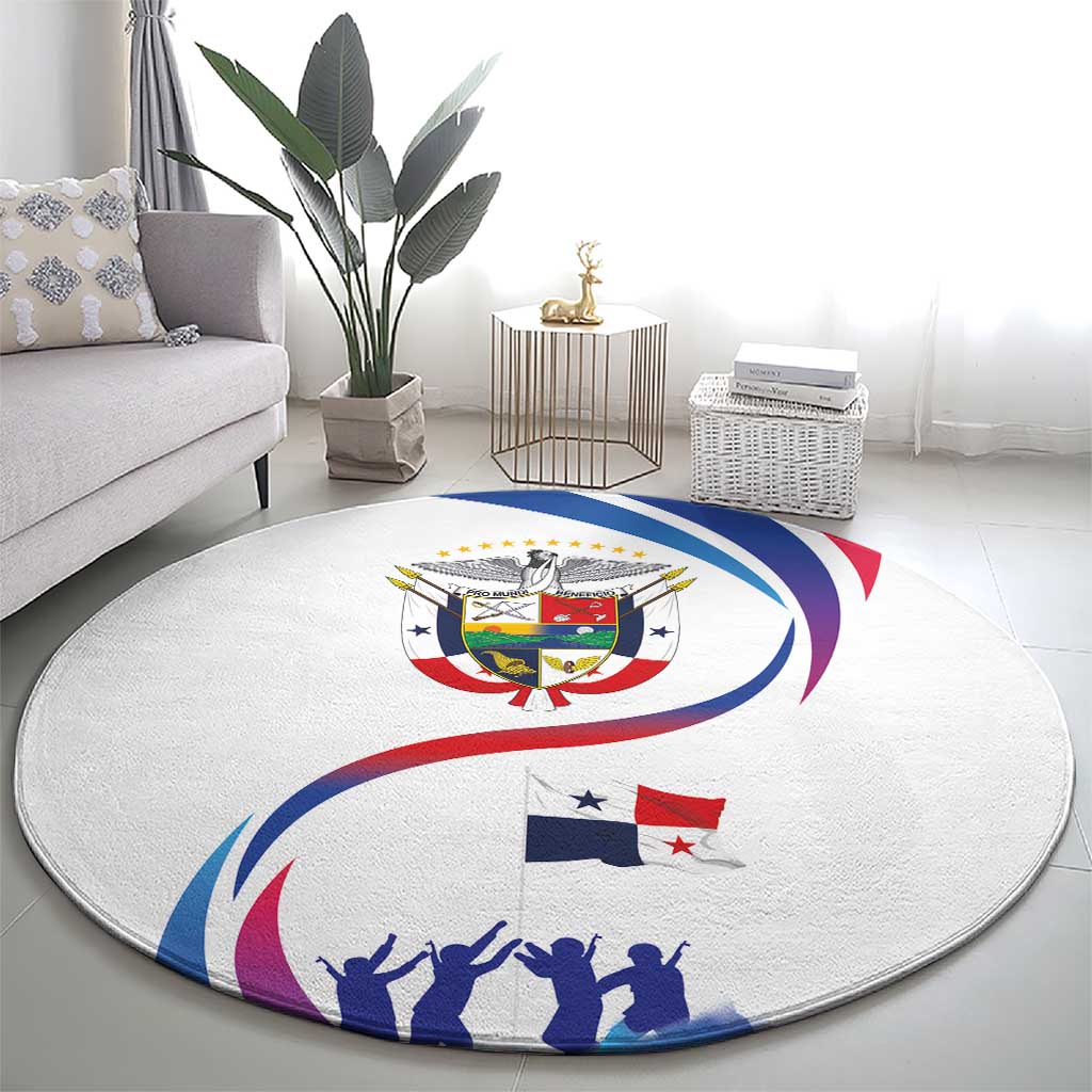 Panama Independence Day Round Carpet Coat of Arms and Freedom