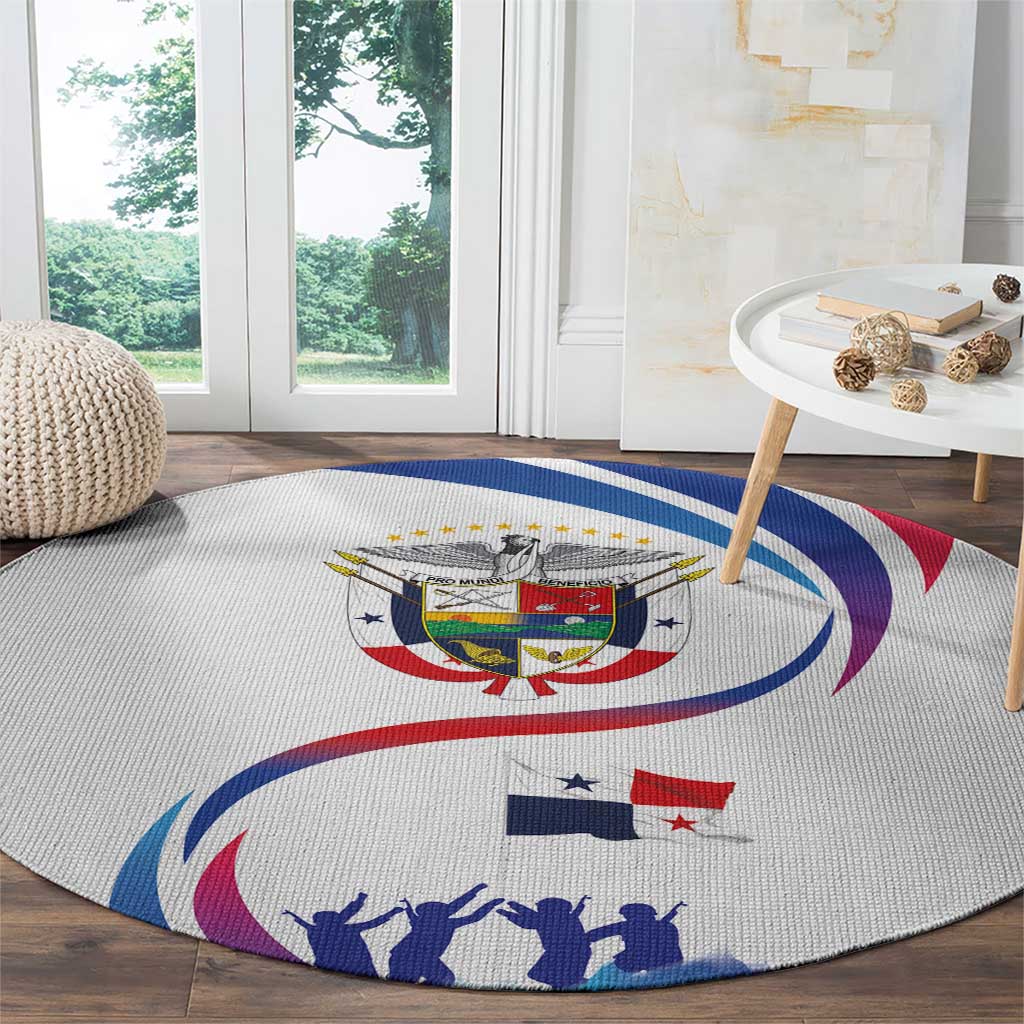 Panama Independence Day Round Carpet Coat of Arms and Freedom