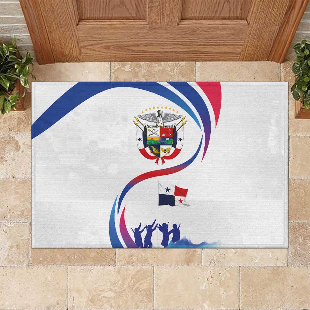Panama Independence Day Rubber Doormat Coat of Arms and Freedom - Wonder Print Shop
