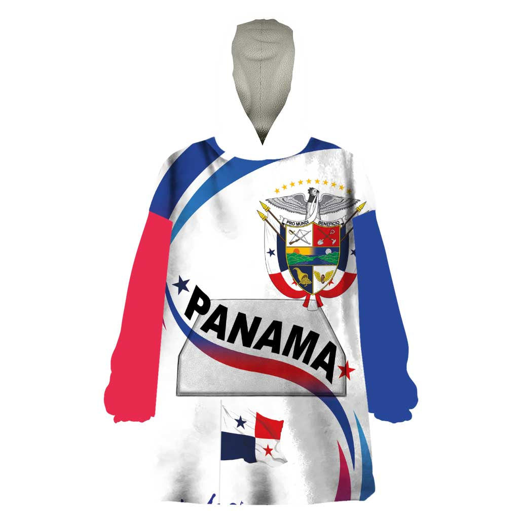 Panama Independence Day Wearable Blanket Hoodie Coat of Arms and Freedom - Wonder Print Shop