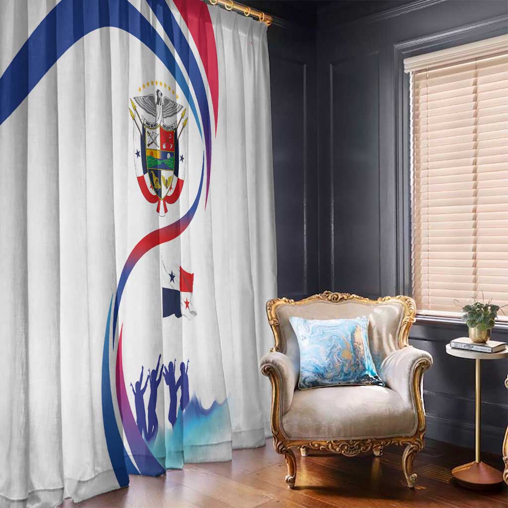 Panama Independence Day Window Curtain Coat of Arms and Freedom - Wonder Print Shop