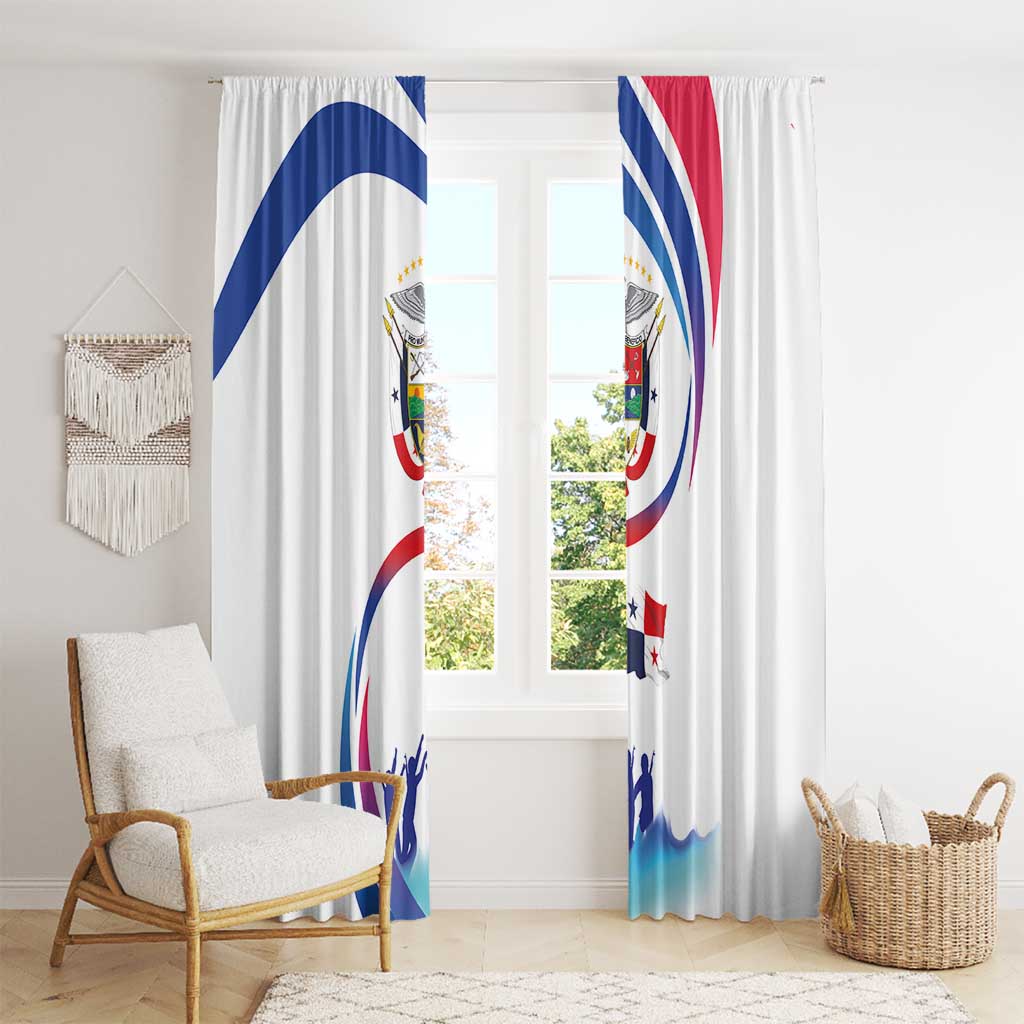 Panama Independence Day Window Curtain Coat of Arms and Freedom - Wonder Print Shop