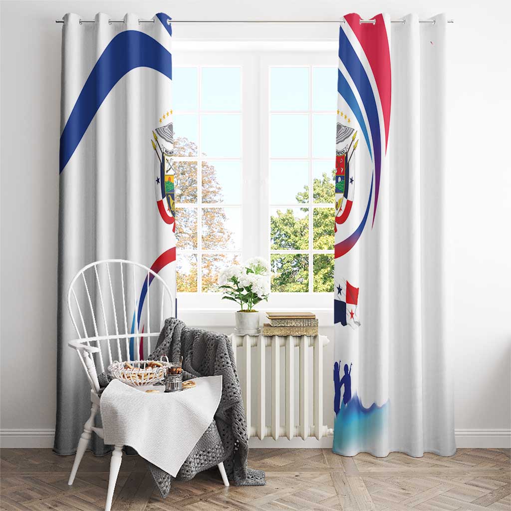Panama Independence Day Window Curtain Coat of Arms and Freedom - Wonder Print Shop