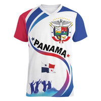 Panama Independence Day Women V-Neck T-Shirt Coat of Arms and Freedom - Wonder Print Shop