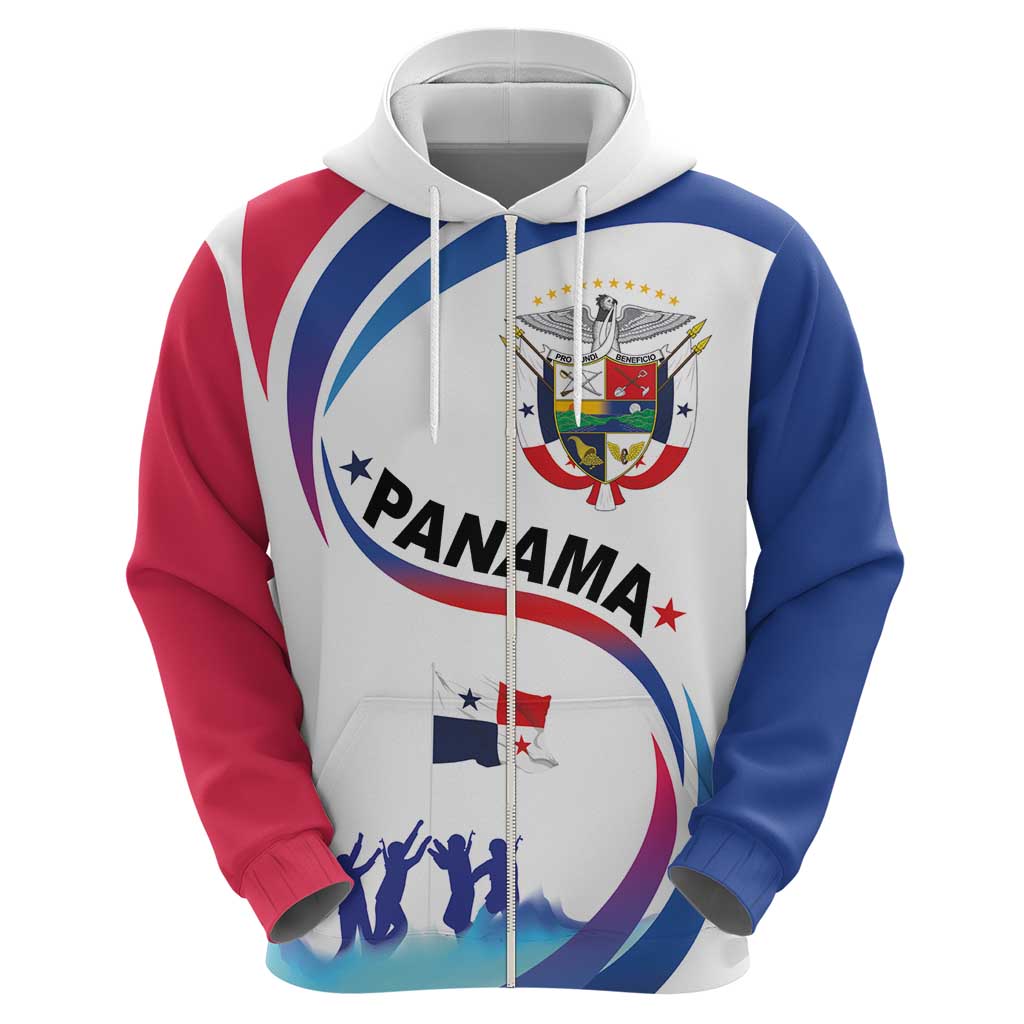 Panama Independence Day Zip Hoodie Coat of Arms and Freedom - Wonder Print Shop