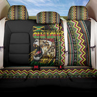 Jamaican Reggae-One Love Back Car Seat Cover Tribal African Pattern and Roaring Lion - Wonder Print Shop