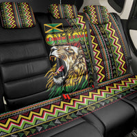 Jamaican Reggae-One Love Back Car Seat Cover Tribal African Pattern and Roaring Lion - Wonder Print Shop