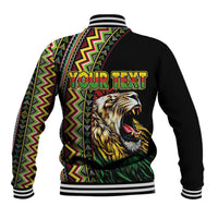 Personalized Jamaican Reggae-One Love Baseball Jacket Tribal African Pattern and Roaring Lion - Wonder Print Shop