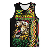 Personalized Jamaican Reggae-One Love Basketball Jersey Tribal African Pattern and Roaring Lion - Wonder Print Shop