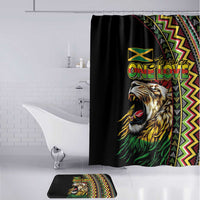 Jamaican Reggae-One Love Bathroom Set Tribal African Pattern and Roaring Lion - Wonder Print Shop