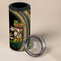 Jamaican Reggae-One Love 4 in 1 Can Cooler Tumbler Tribal African Pattern and Roaring Lion - Wonder Print Shop