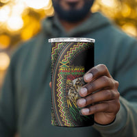 Jamaican Reggae-One Love 4 in 1 Can Cooler Tumbler Tribal African Pattern and Roaring Lion - Wonder Print Shop