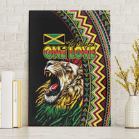 Jamaican Reggae-One Love Canvas Wall Art Tribal African Pattern and Roaring Lion - Wonder Print Shop