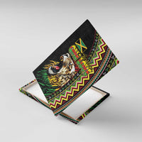 Jamaican Reggae-One Love Canvas Wall Art Tribal African Pattern and Roaring Lion - Wonder Print Shop