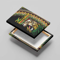 Jamaican Reggae-One Love Canvas Wall Art Tribal African Pattern and Roaring Lion - Wonder Print Shop