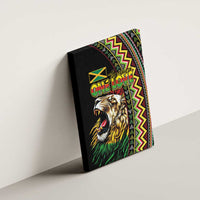 Jamaican Reggae-One Love Canvas Wall Art Tribal African Pattern and Roaring Lion - Wonder Print Shop