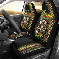 Jamaican Reggae-One Love Car Seat Cover Tribal African Pattern and Roaring Lion - Wonder Print Shop