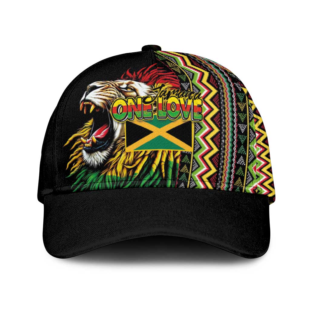 Jamaican Reggae-One Love Classic Cap Tribal African Pattern and Roaring Lion - Wonder Print Shop