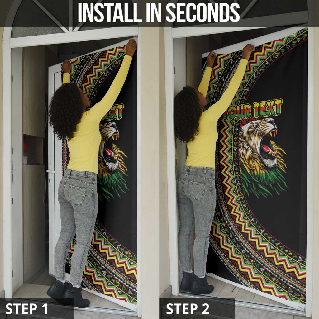 Personalized Jamaican Reggae-One Love Door Cover Tribal African Pattern and Roaring Lion - Wonder Print Shop