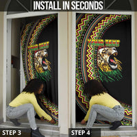 Personalized Jamaican Reggae-One Love Door Cover Tribal African Pattern and Roaring Lion - Wonder Print Shop