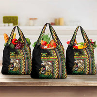 Jamaican Reggae-One Love Grocery Bag Tribal African Pattern and Roaring Lion - Wonder Print Shop