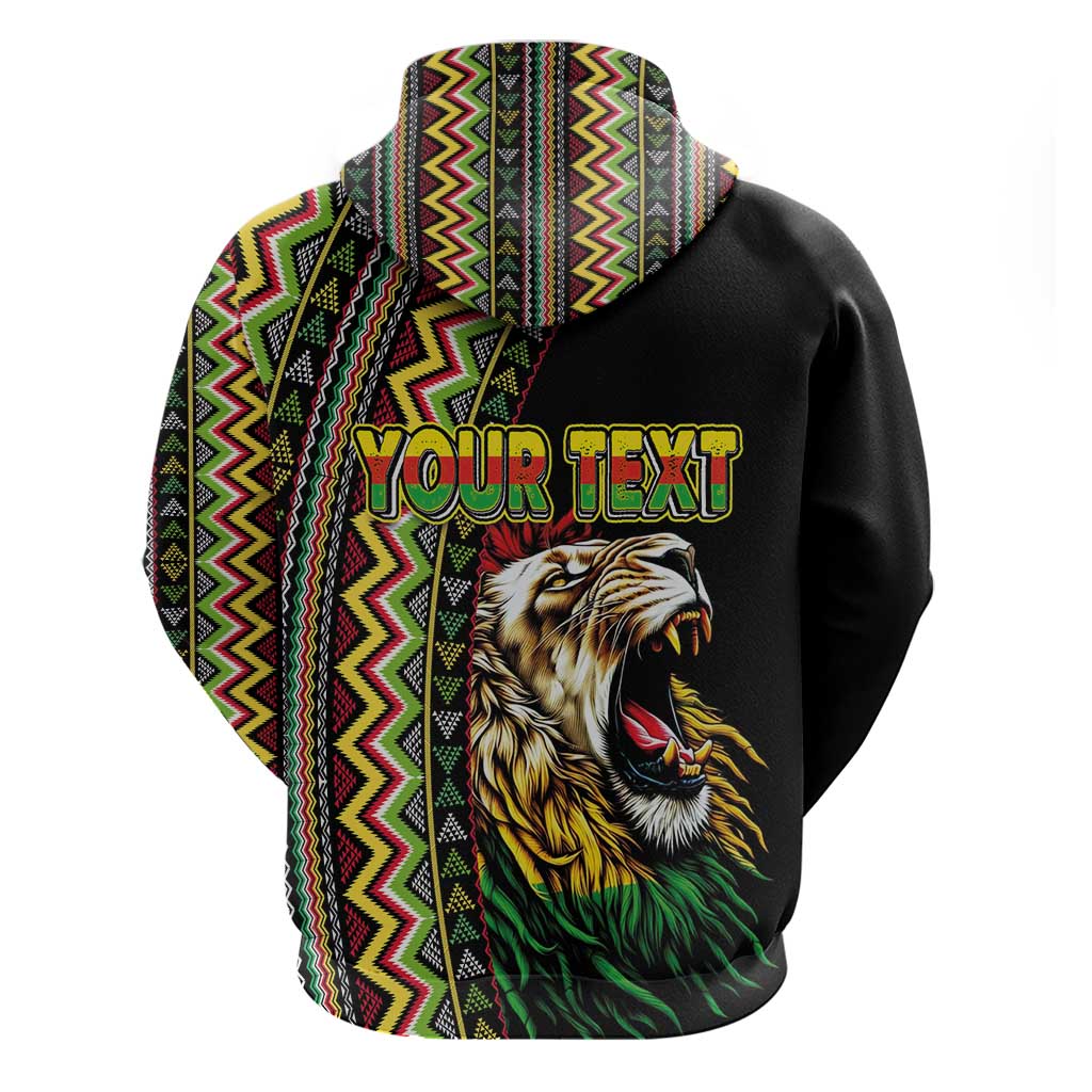 Personalized Jamaican Reggae-One Love Hoodie Tribal African Pattern and Roaring Lion - Wonder Print Shop