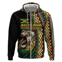 Personalized Jamaican Reggae-One Love Hoodie Tribal African Pattern and Roaring Lion - Wonder Print Shop