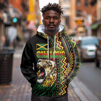Personalized Jamaican Reggae-One Love Hoodie Tribal African Pattern and Roaring Lion - Wonder Print Shop
