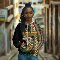 Personalized Jamaican Reggae-One Love Hoodie Tribal African Pattern and Roaring Lion - Wonder Print Shop