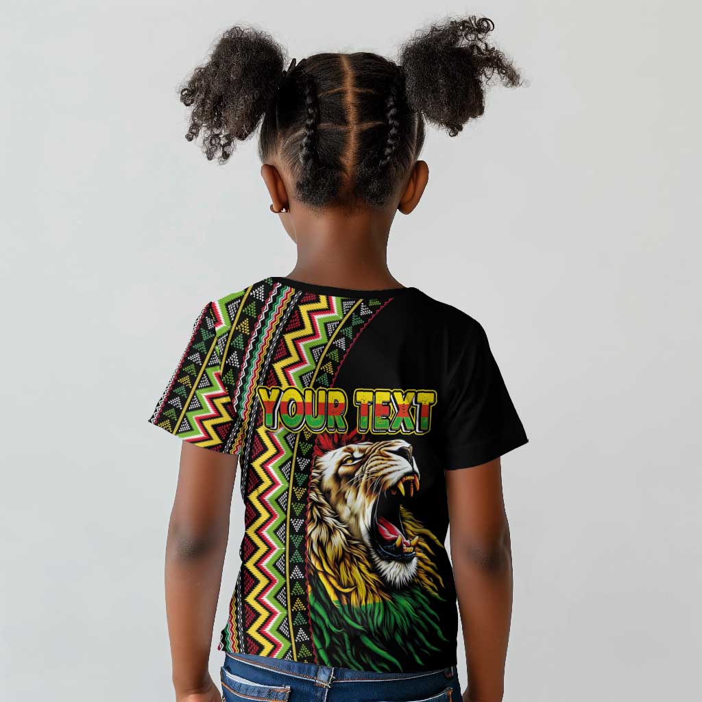 Personalized Jamaican Reggae-One Love Kid T shirt Tribal African Pattern and Roaring Lion LT03