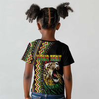 Personalized Jamaican Reggae-One Love Kid T shirt Tribal African Pattern and Roaring Lion LT03