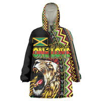 Personalized Jamaican Reggae-One Love Kid Wearable Blanket Hoodie Tribal African Pattern and Roaring Lion - Wonder Print Shop