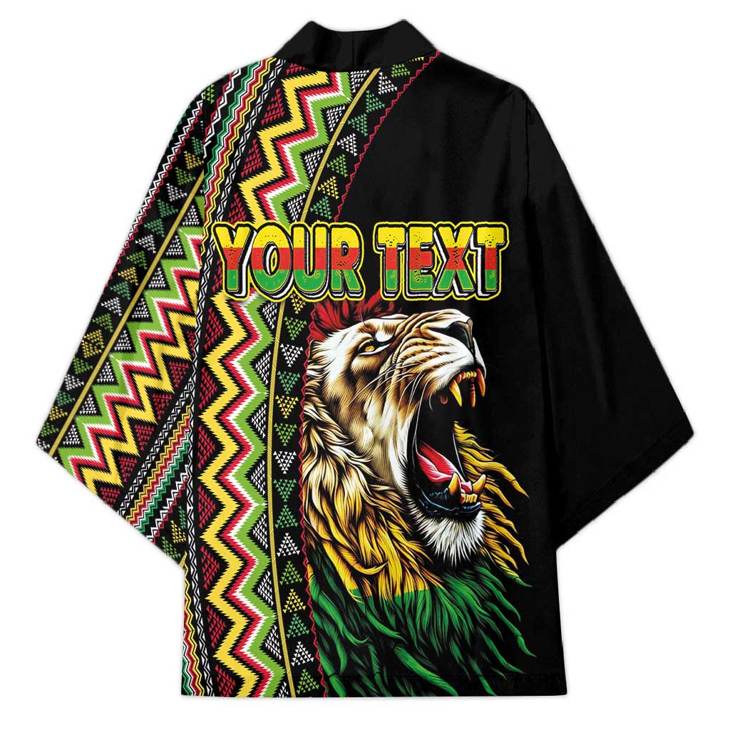 Personalized Jamaican Reggae-One Love Kimono Tribal African Pattern and Roaring Lion - Wonder Print Shop