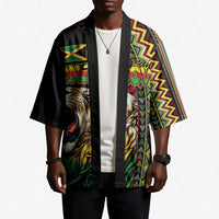 Personalized Jamaican Reggae-One Love Kimono Tribal African Pattern and Roaring Lion - Wonder Print Shop