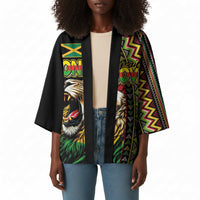 Personalized Jamaican Reggae-One Love Kimono Tribal African Pattern and Roaring Lion - Wonder Print Shop