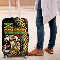 Jamaican Reggae-One Love Luggage Cover Tribal African Pattern and Roaring Lion - Wonder Print Shop