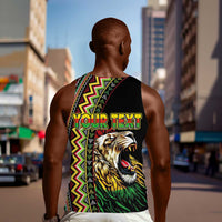 Personalized Jamaican Reggae-One Love Men Tank Top Tribal African Pattern and Roaring Lion - Wonder Print Shop